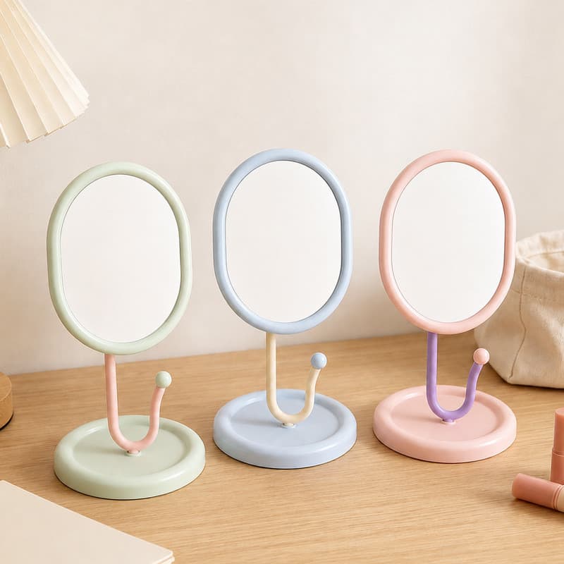 Espelho de maquiagem de mesa ângulo ajustável espelho de maquiagem Rack de armazenamento princesa espelho dormitório men