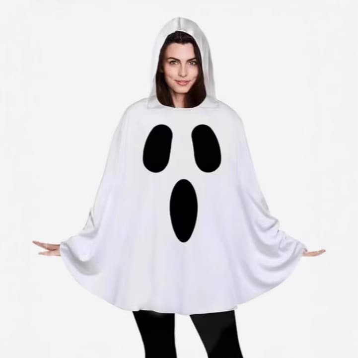 Halloween fantasma manto festa de férias traje cosplay bruxa crianças palco desempenho traje fábrica