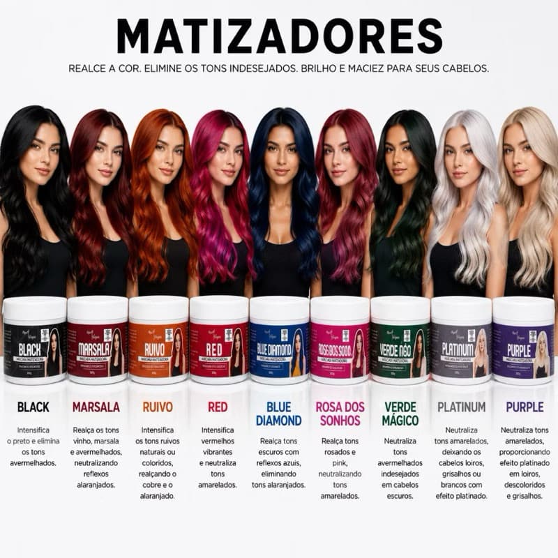 Máscara Matizadora Perfect Corpus 300g – Escolha Sua Cor | Hidratação, Brilho e Matização Profissional