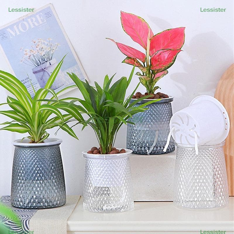 leesisters Vaso De Flores Com Rega Automática , Plantas Hidropônicas Internas , Suculento , Mini Vasos De Planta , Mesa