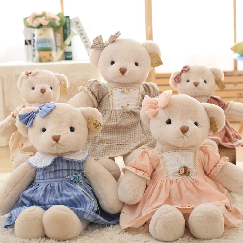 Bonito urso de pelúcia boneca Elsa saia urso princesa boneca brinquedo de pelúcia crianças menina namorada presente aniv