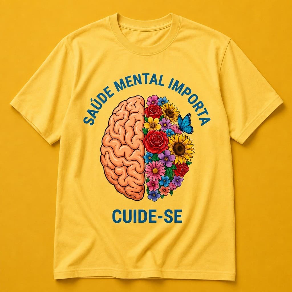 Camiseta Setembro Amarelo Prevenção e Autocuidado Unissex Algodão Mensagem Cuide-se Casual
