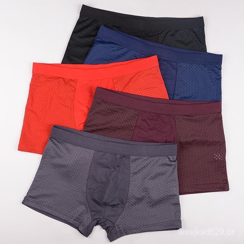 Roupas Íntimas Masculinas De Poliéster Respirável Com Boxers De Design De Seda De Malha De Gelo