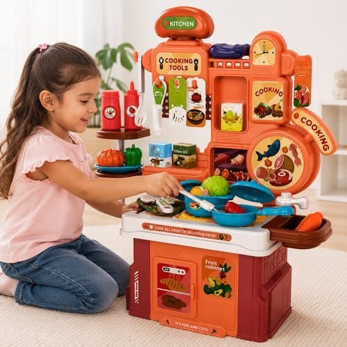 Kit Cozinha Infantil Completa Brinquedo 46 Peças Acessórios Educativo Criativo