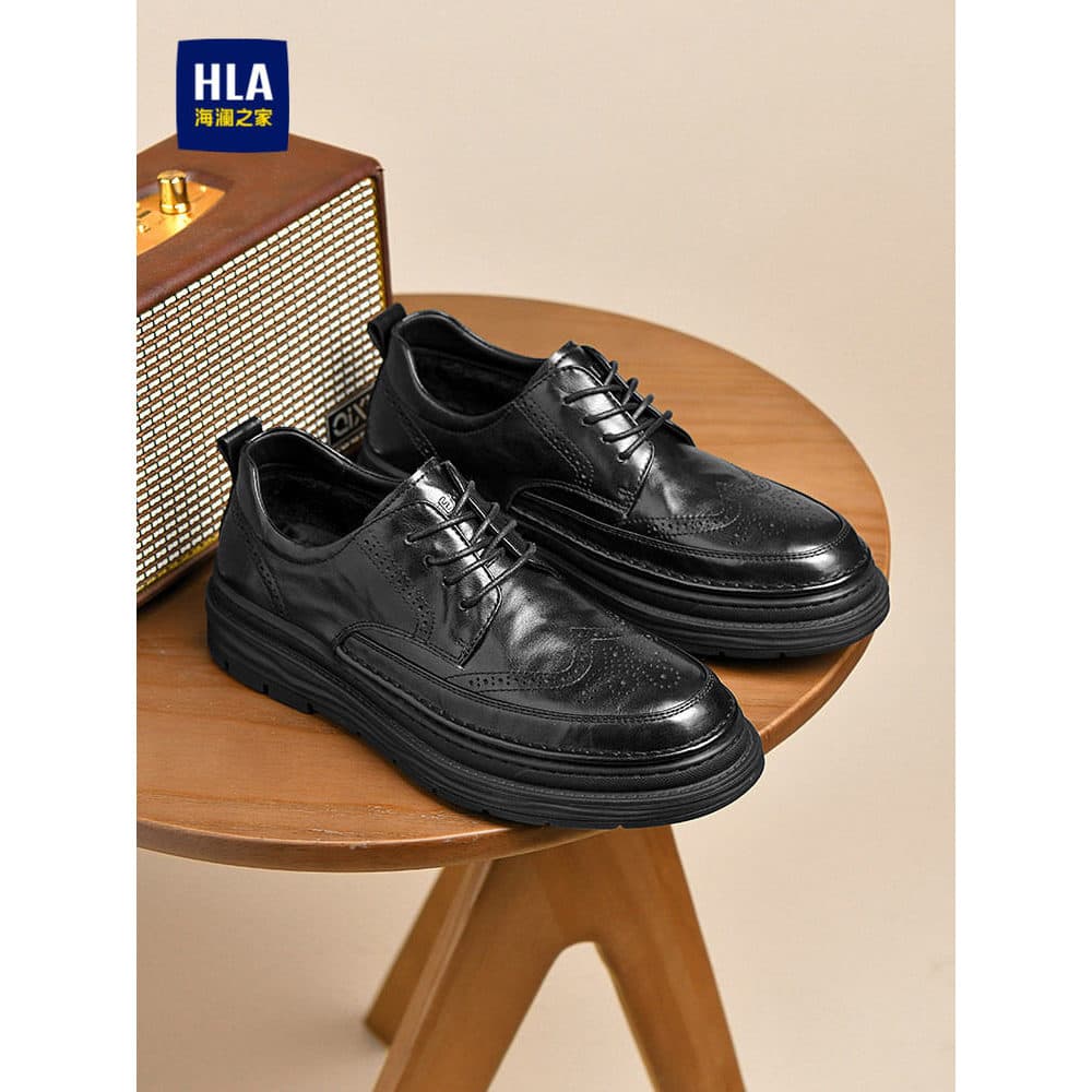 HLA/Hailan casa sapatos masculinos novo estilo de negócios Formal sapatos de couro masculino de sola grossa respirável C