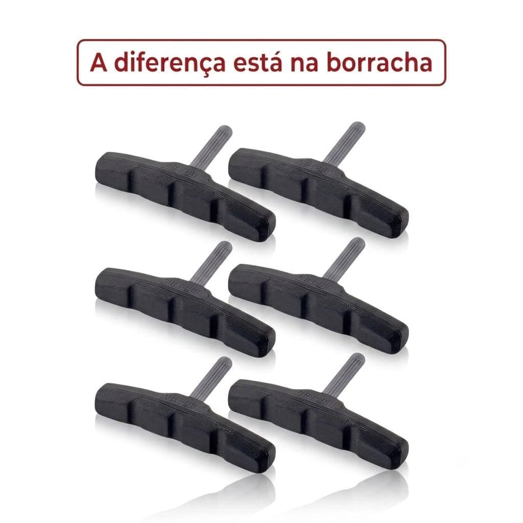 Kit 3 Par Pares De Sapata Pino 70mm Freio V-brake Bicicleta Porta Patim