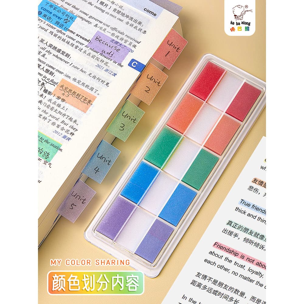 Adesivos de índice de urso Kaba Adesivos de etiqueta de notas adesivas Morandi Color Sticky Note Manual de papel ins Est