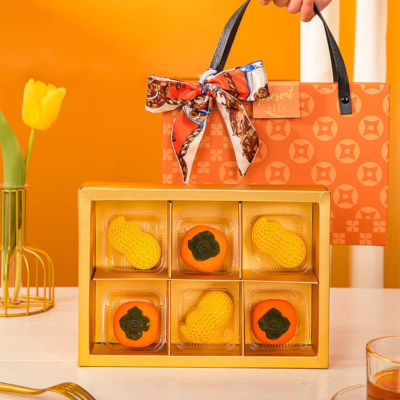 Mid-Autumn Festival Mooncake caixa de embalagem High-End caixa de presente flor de quatro folhas caixa de 6 peças portát
