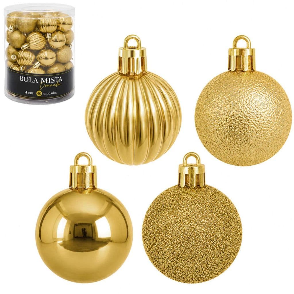 Bolas de Natal 40 Unidades Enfeite para Árvore 4 Modelos