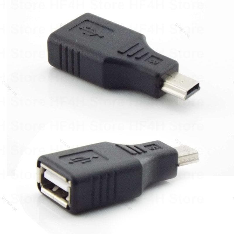USB 2.0 A Para Mini B 5 Pinos Fêmea Macho Adaptador Conector Tipo-Ab Jack Divisor BR16B