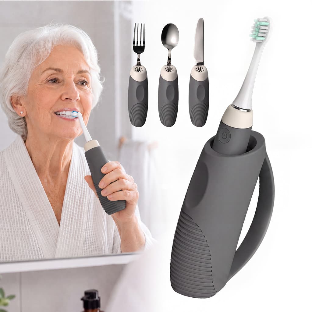 Utensílio Anti-Vibração E Punho De Escova De Dentes Easy Grip Assist Cuff Para Idosos Adultos [covdes.br]
