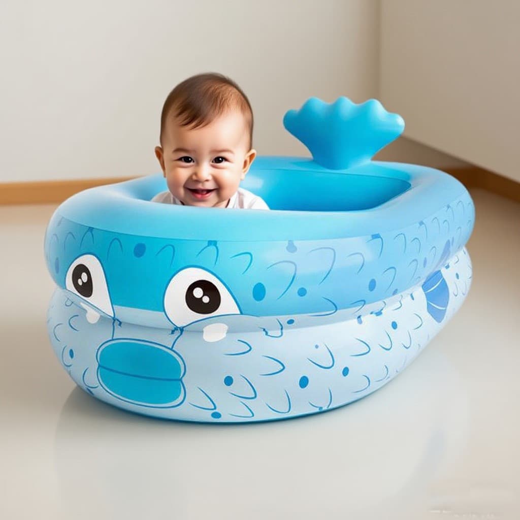 Banheira inflável em formato de baleia, desenho animado infantil, banheira para bebê, balde de natação doméstico, banhei