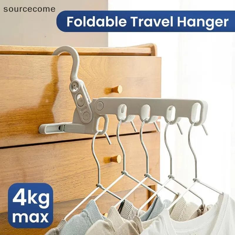 [sourcecome] Cabide Portátil Dobrável Ra Com 5 Furos Para Viagens Em Casa , Hotel , Camping , Boutique
