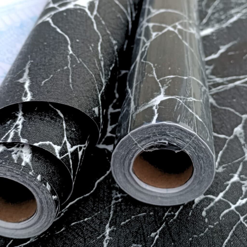 10 Metros Papel Parede Adesivo Mármore Preto Autocolante Cozinha Móveis Parede, Decoração Sem Obra