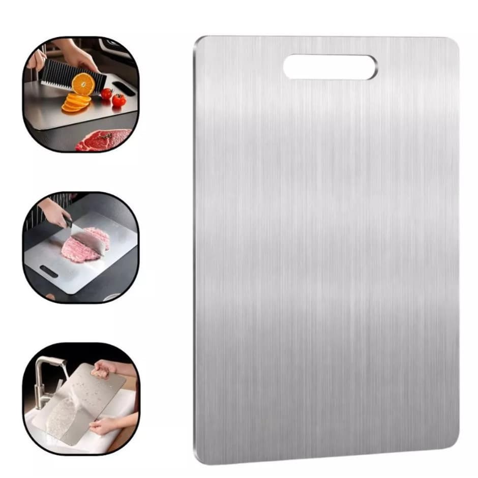Tábua De Corte 304 Aço Inoxidável Antibacteriana À Prova De Mofo Ferramenta de Cozinha 23,5x33,5cm