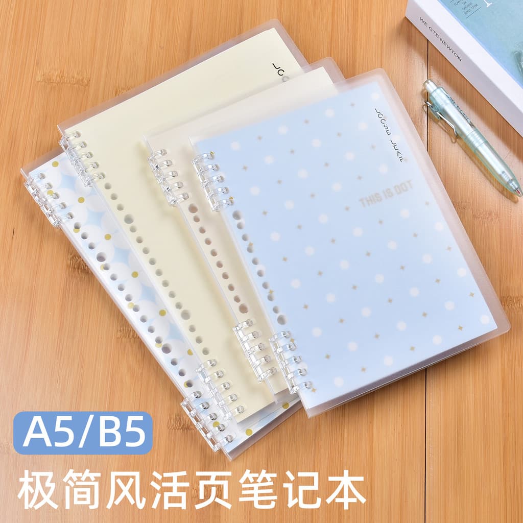 Buzina A5B5 Suave Cura Bolinhas Folhas Soltas Destacáveis Transparente Folhas Soltas Estilo Simples Folhas Soltas Capa F