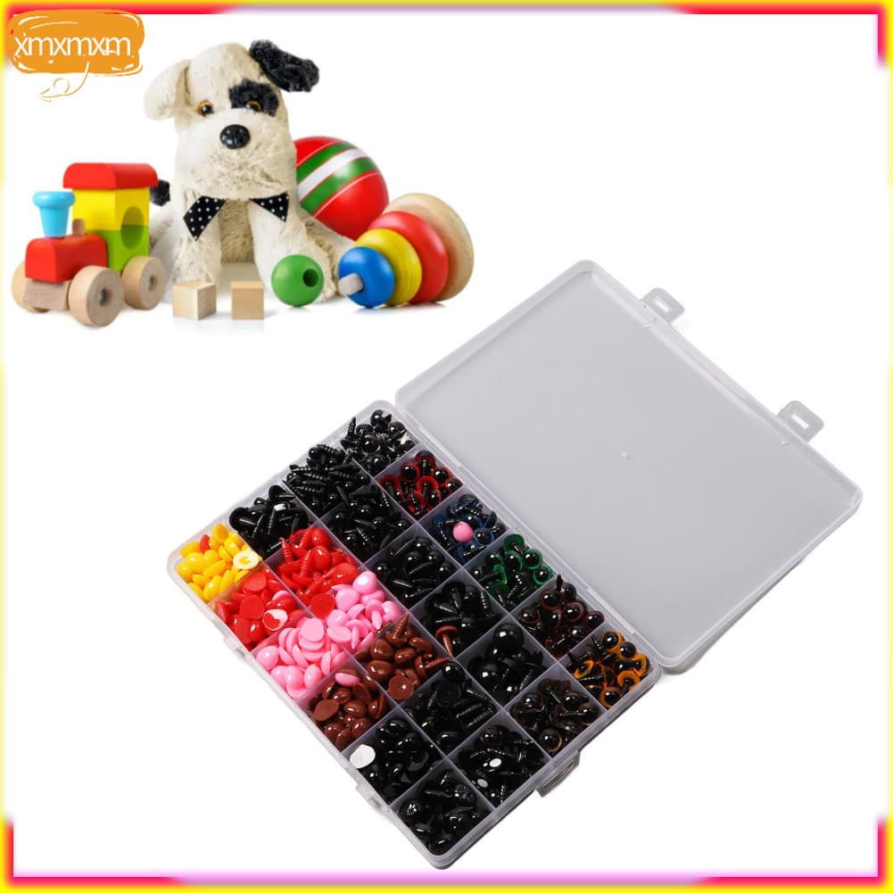 Xmxmxm.br Conjunto de boneca durável fofa e compacta com olhos de nariz de segurança com arruelas para artesanato de