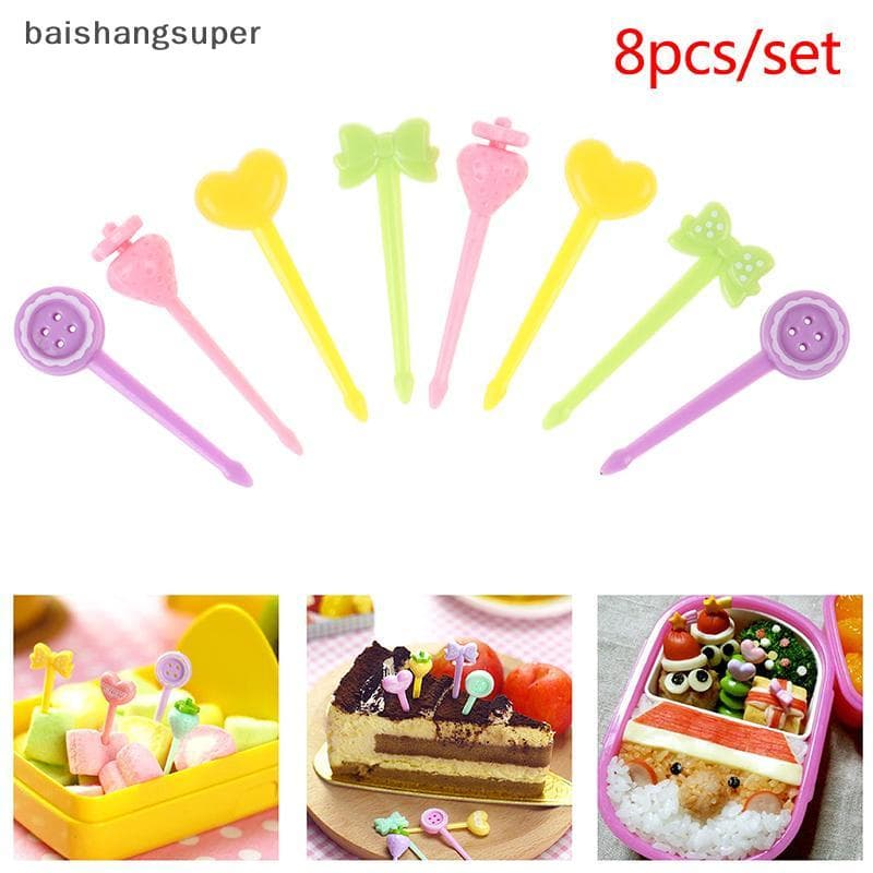 8pcs Garfo De Frutas Mini Crianças Sna Bolo Sobremesa Comida Pi Toothpi Bento Almoços