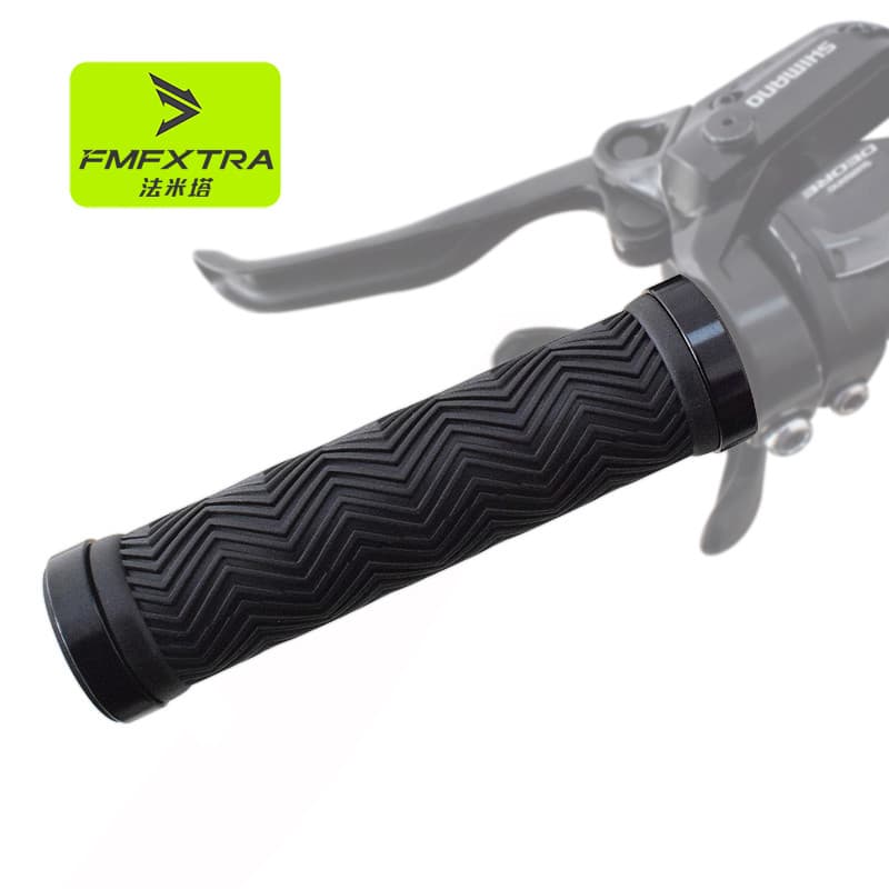 Guangdong produção onda padrão alça de bicicleta capa de borracha Real Mountain Bike lidar com capa de alumínio duplo bl