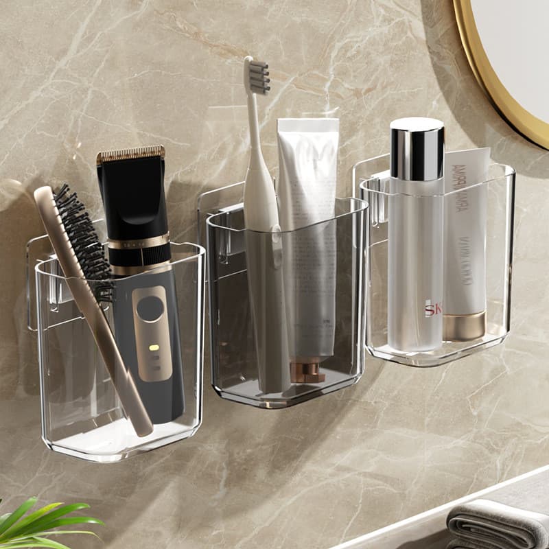Ventosa caixa de armazenamento de cosméticos High-End luz luxo banheiro toalete fixado na parede perfurado pasta de dent