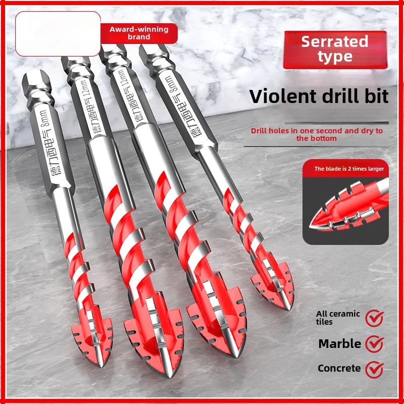 Broca Excêntrica De Dente De Serra De Quatro Lâminas , Furos De Telha Cerâmica Para Concreto , Elétrica Especial super D