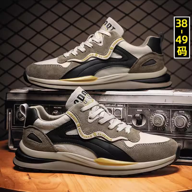 2025 Novo estilo esportivo Casual sapatos da moda tamanho grande sapatos masculinos 45 couro genuíno 46 outono inverno m