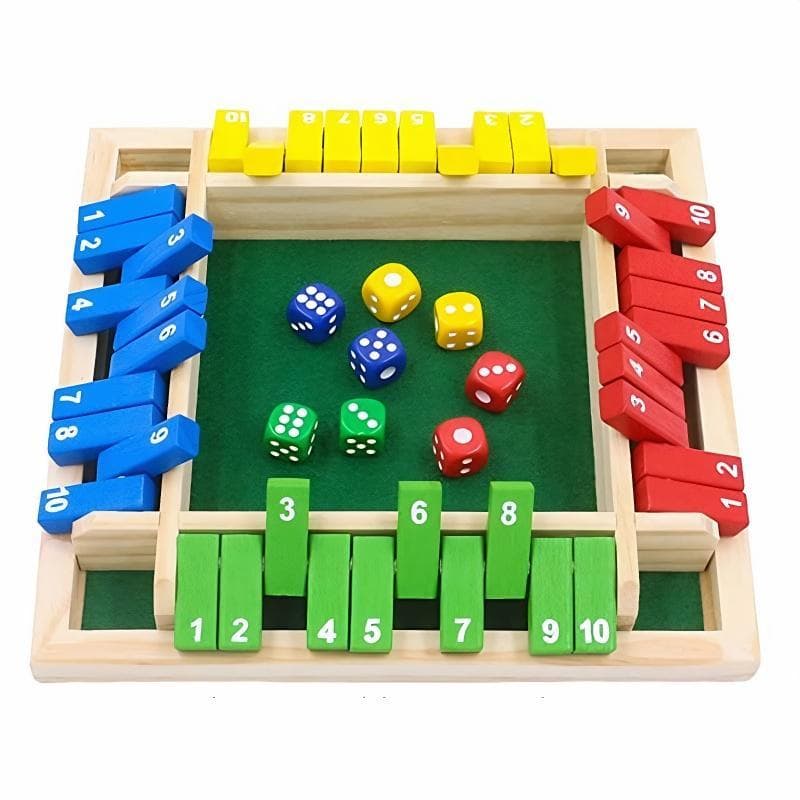 Jogo de Tabuleiro de Madeira, 1 Caixa, Jogo de Dados para 4 Jogadores, Jogo de Tabuleiro Clássico de Madeira, Jogo Famil