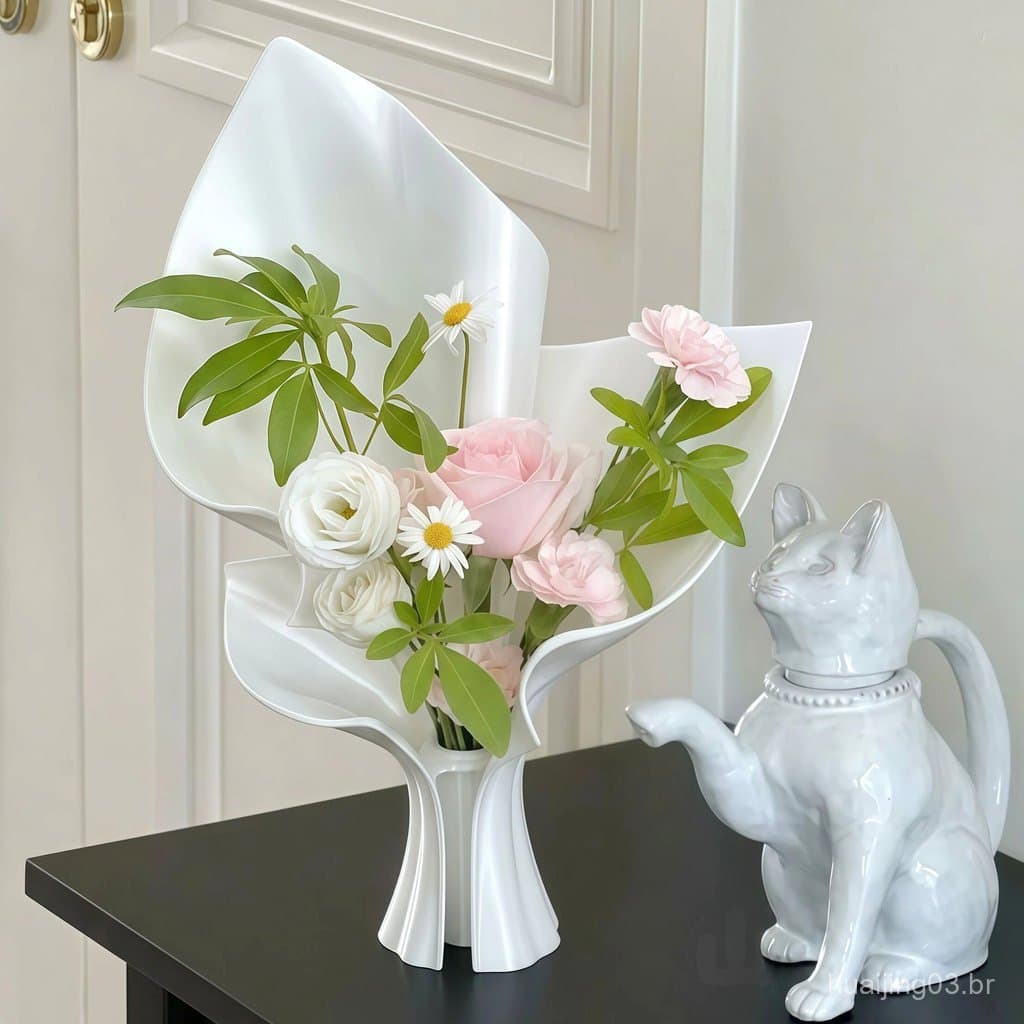 Vaso decorativo para sala de estar, vaso de arranjo floral luxuoso e de alta qualidade, vaso impresso em 3D, decoração d