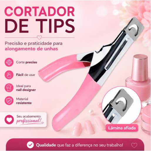 Alicate Cortador de Tips Solinoen – Cortador para Alongamento de Unhas com Corte Preciso