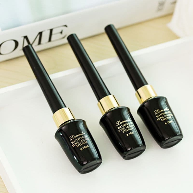 Lamela Rich Cool Black Hard Tip Delineador líquido de secagem rápida à prova d'água à prova de suor, não é fácil de borr