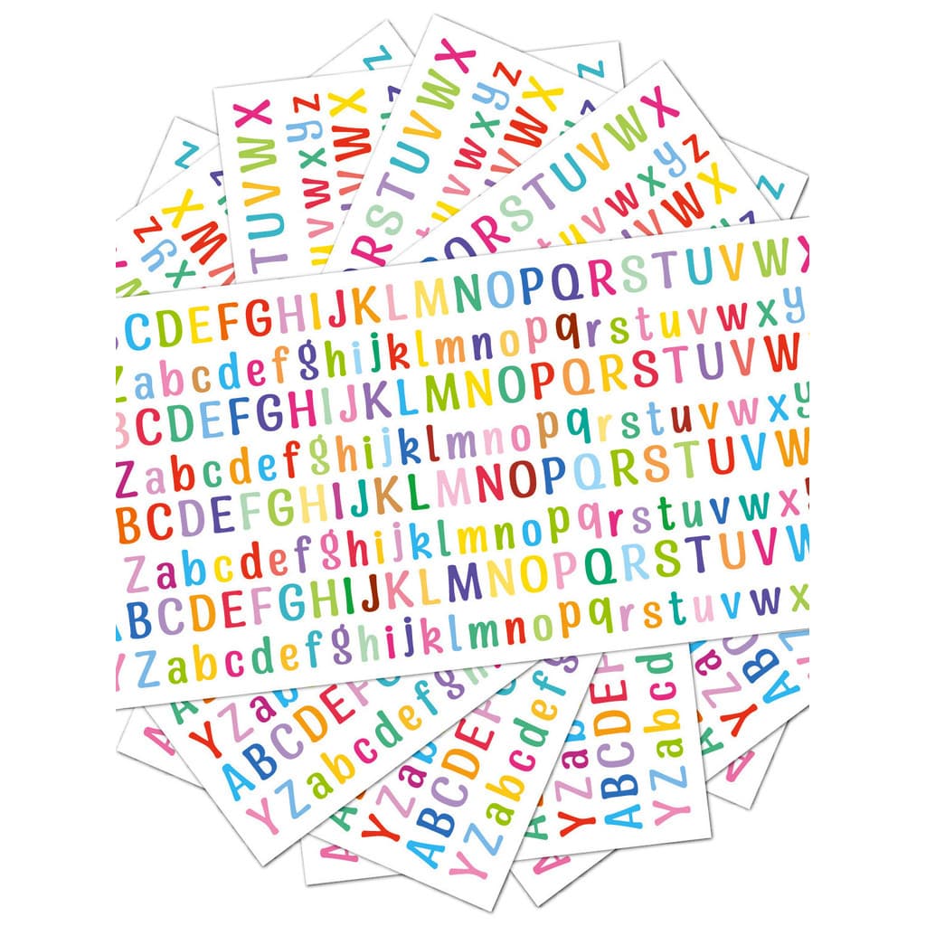 Manual de adesivos de letras coloridas de 0.5 polegadas Material pequeno Manual de objetos pequenos Decoração diy Cartão