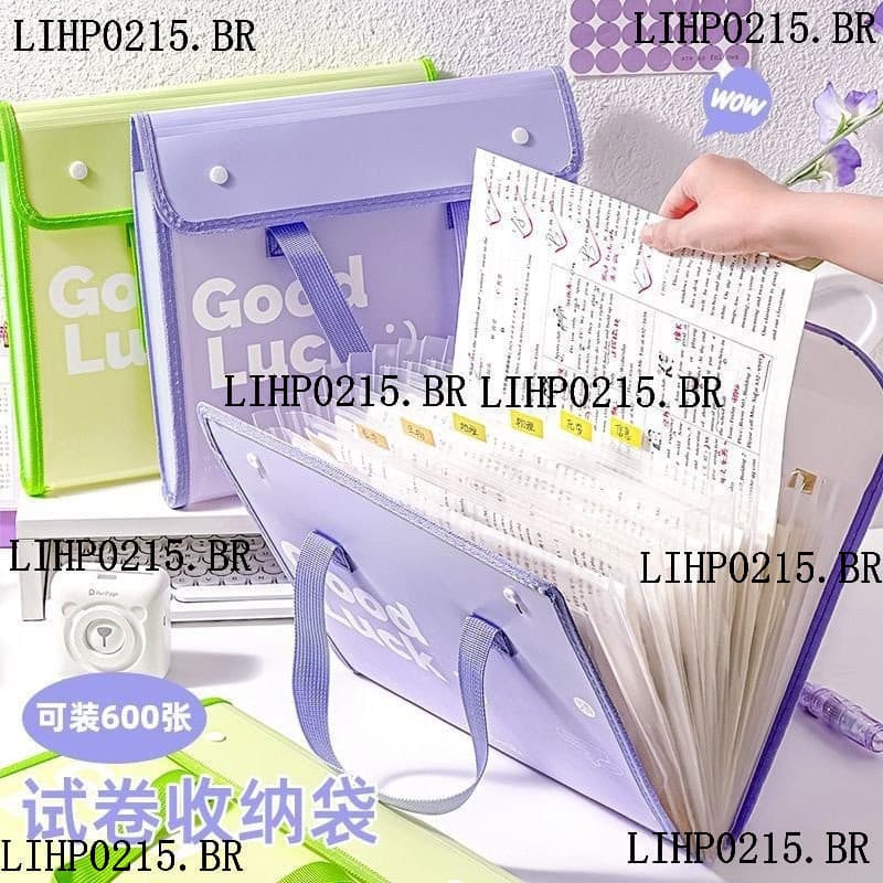 Bolsa de Acordeão Classe 3-2 Bolsa de Armazenamento de Papel de Exame Bolsa de Armazenamento de Documentos de Exame de A