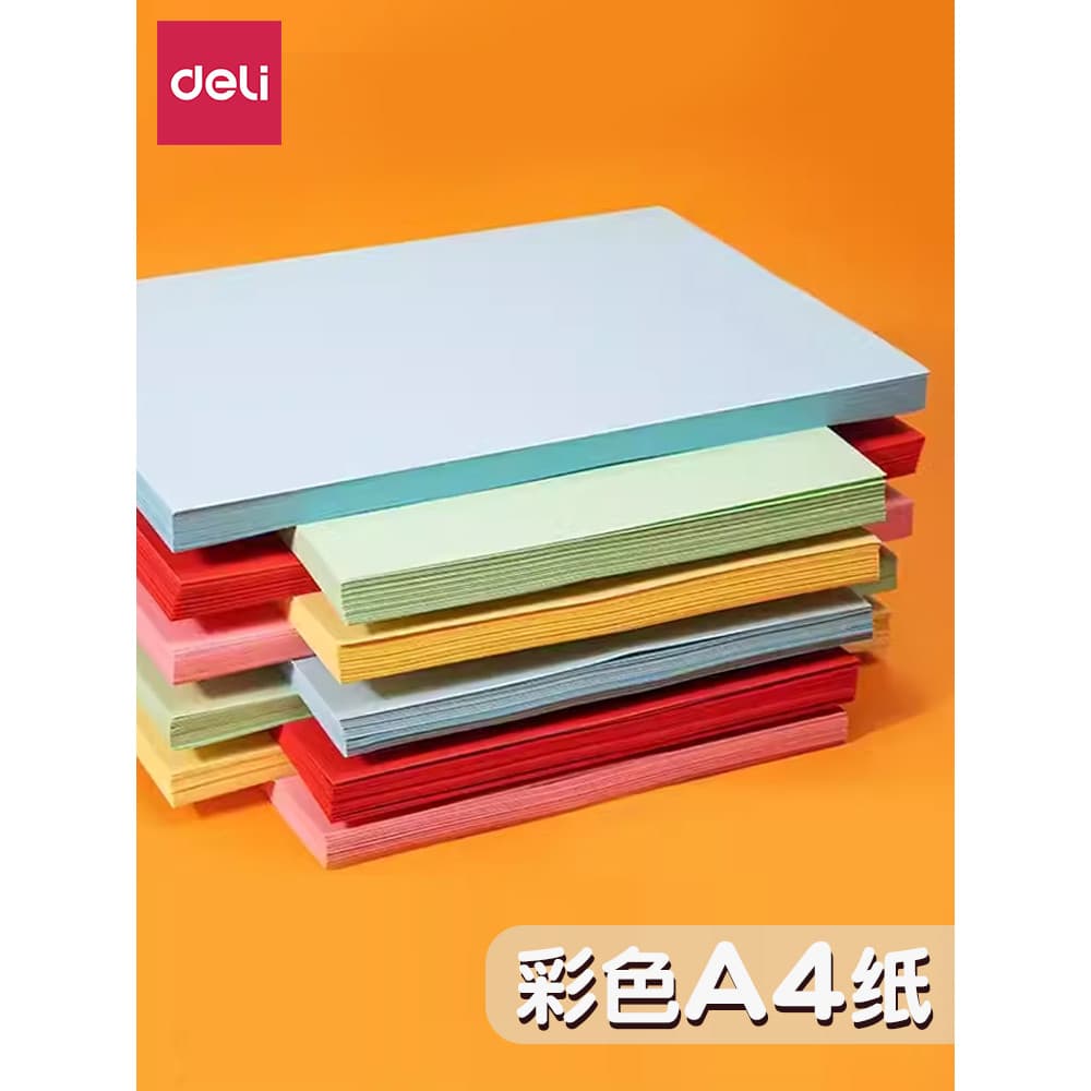 Deli Color Copy Paper a4 Cor Espessada Papel a4 100 Folhas Papel Colorido Rosa Vermelho Cópia Papel Impressão Papel Colo