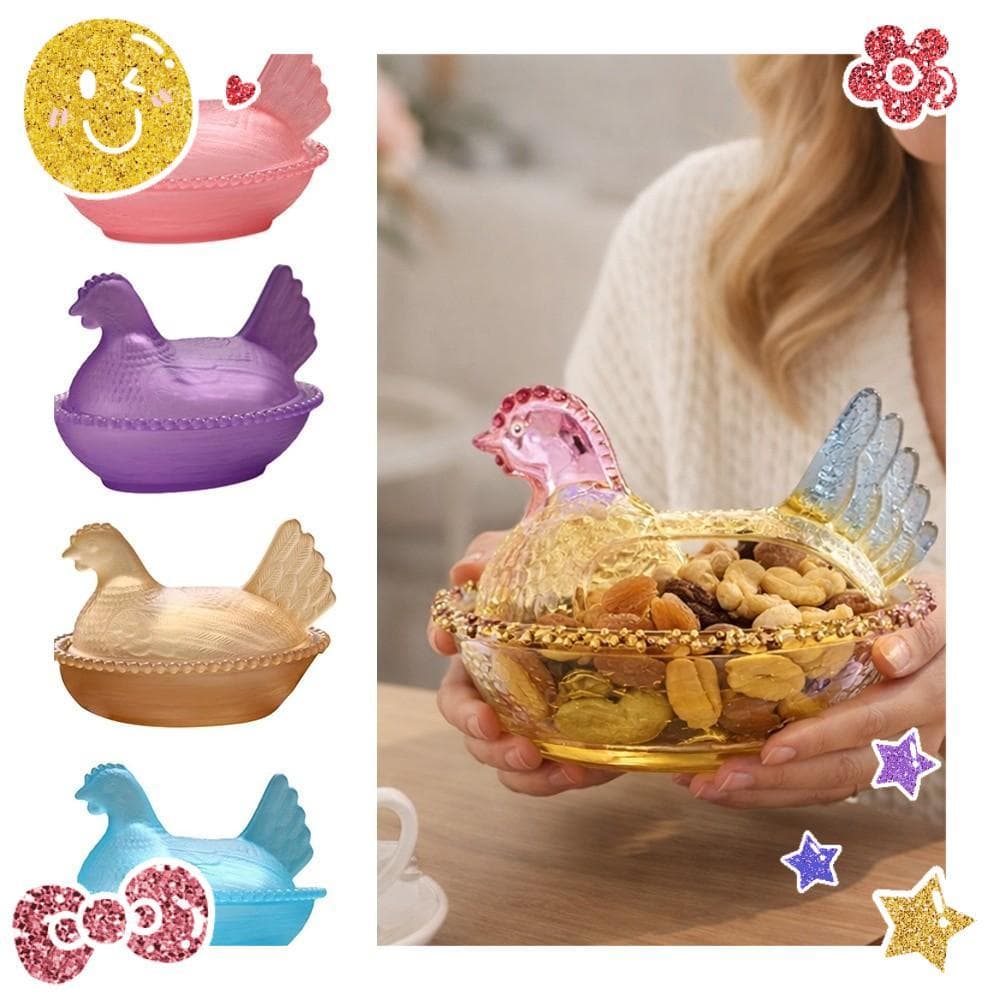 Prato Em Forma De Frango , Com Tampa De Doces De Galinha No Ninho , Decorações De Mesa De Sobremesa Acrílico