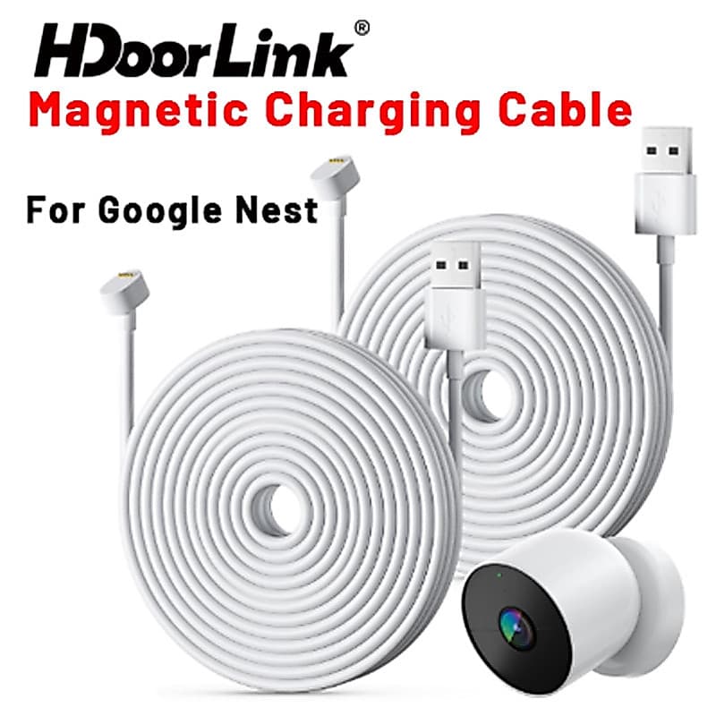 HdoorLink Para Câmeras Google Nest Cabo De Carregamento Magnético 9/7.5/5M Carregador Rápido USB À Prova De Intempéries