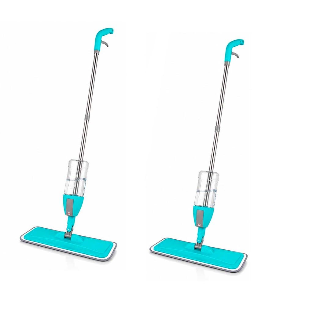 Kit com 2 Mops Spray com 2 Refis de Microfibra Lavável, Base Flexível 360° e Reservatório 400ml