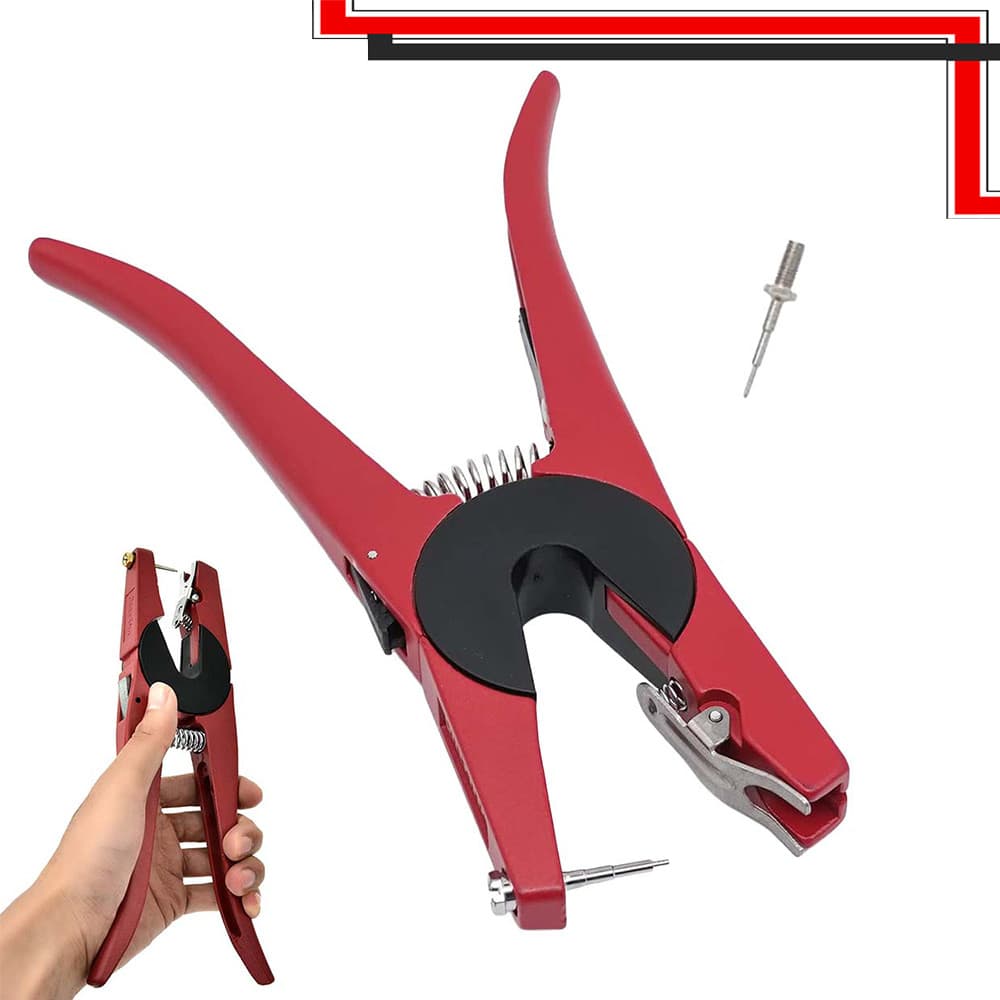 Aplicador de brinco, alicate universal para brinco de gado, marcador de brinco de gado, vaca, cabra, ovelha, vermelho