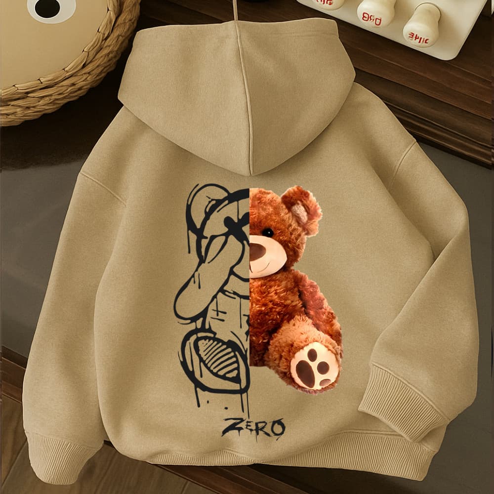 Moletom Infantil Algodão Premium Com Capuz e Bolsos Ursinho Zero  Várias Cores 2 aos 16 anos