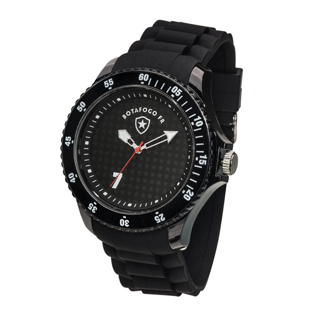 Relógio Botafogo Oficial Masculino Borracha Preto BOT0013