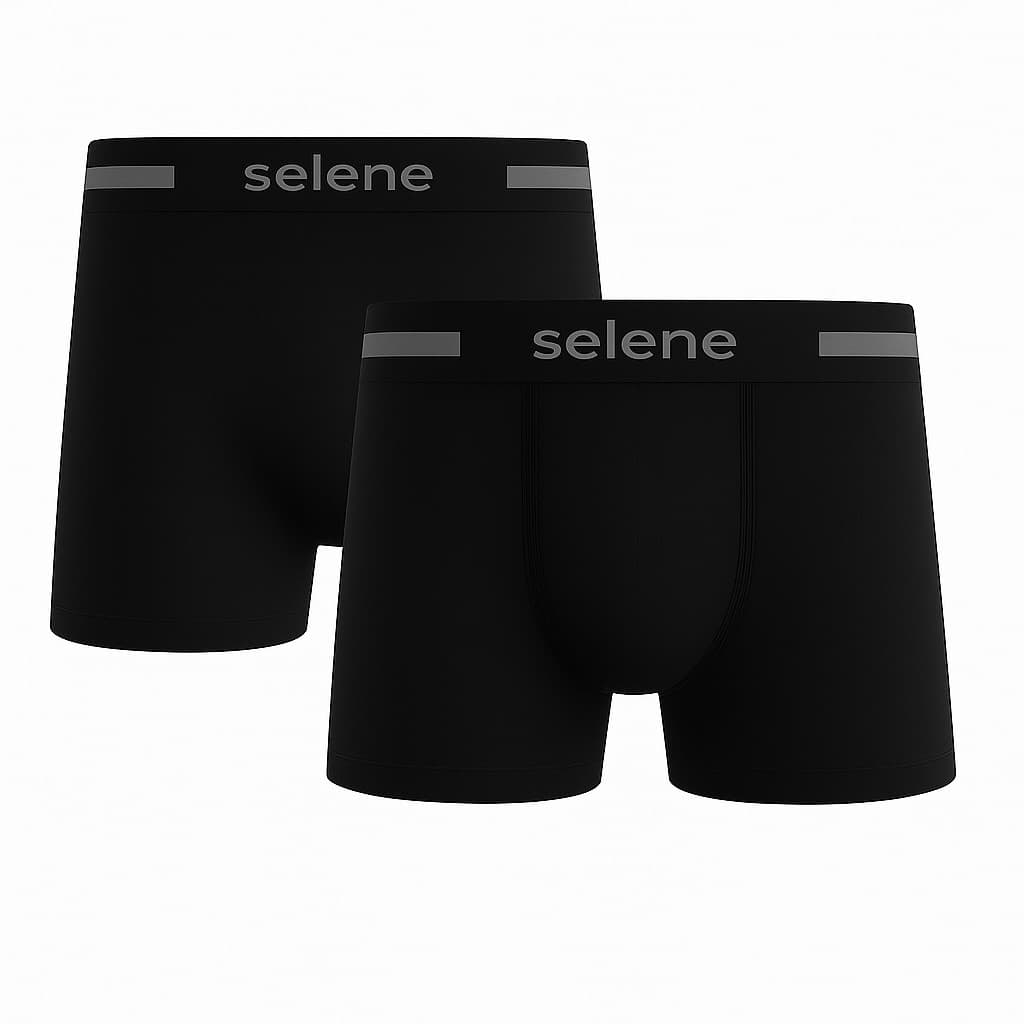 Kit 2 Cuecas Boxer Selene Original Sem Costura Masculino Poliamida