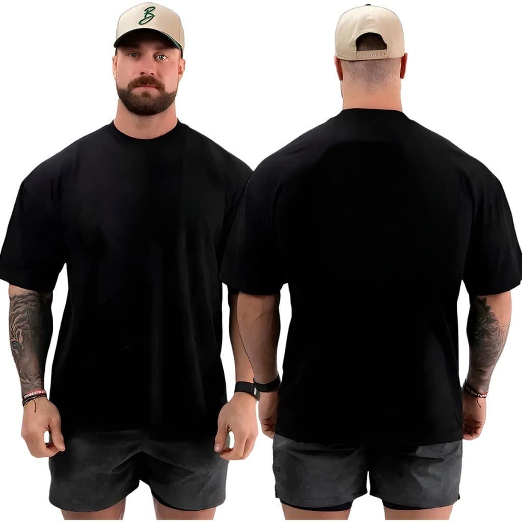 Camiseta Camisa Oversized Top para Academia Musculação Streetwear 100% Algodão