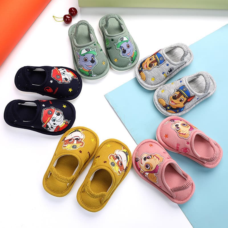 Pantufa Bebê Paw Patrol Tecido Macio Sola Flexível Antiderrapante - Infantil Menino Inverno