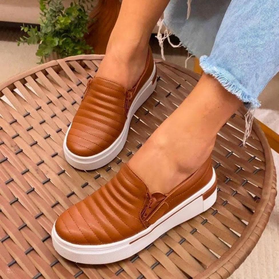 Tênis Feminino Sapatilha Slip On Caminhada Leve Confortável Respirável Flexível 34 ao 43
