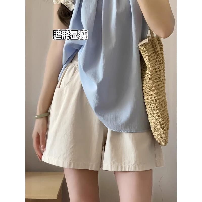 2026 na moda confortável Wear moda shorts feminino verão cintura alta perna larga shorts mais magro olhar solto calças e