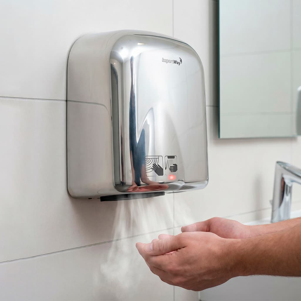Secador De Mão 127v Com Sensor Automático 1650w  Inox Elétrico Ar Quente Profissional Premium Top