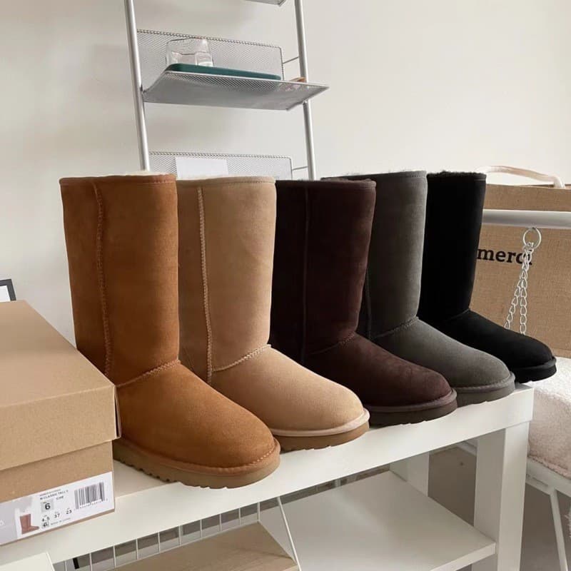 Botas de algodão com sola de pele de carneiro 5815, botas impermeáveis de cano alto MOBQ, forro de seda.   ED1P LNEP DC1