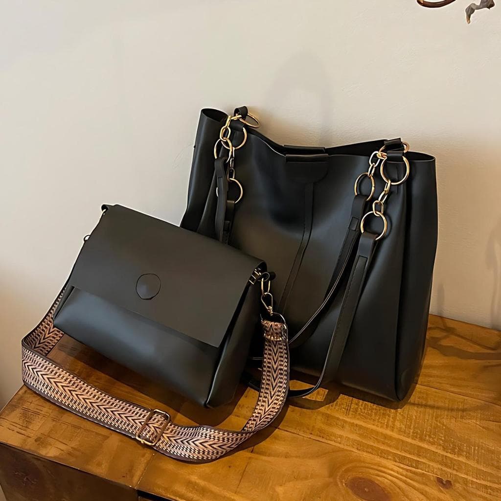 Conjunto de duas peças bolsa de grande capacidade feminina 2026 novo estilo moda Commuter bolsa simples Casual de um omb