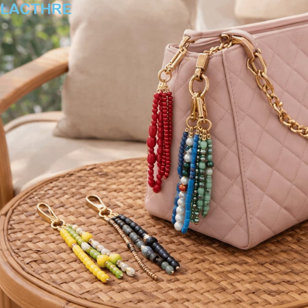 LACTHRE Bolsa Chaveiro , DIY Telefone Charme Feito À Mão , De Carro Natural Estilo Chinês