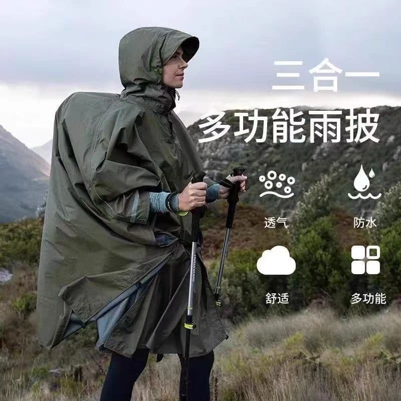 Ao ar livre três-em-um multifuncional capa de chuva ciclismo caminhadas escalada à prova dwaterproof água com capuz resp