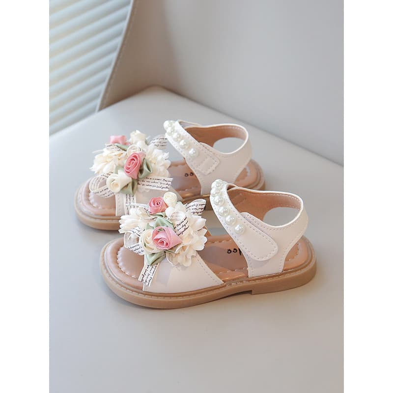 2026 novo estilo flor fada verão 1-6 anos de idade meninas sandálias sola macia influenciador Baotou sapatos de bebê trê
